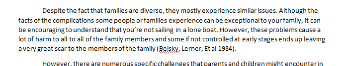 Identify family challenges and outline support strategies.