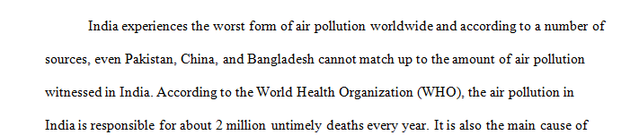 Identify the location of the pollution.