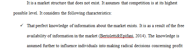 In an eight- to 10-page paper describe each market structure discussed in the course