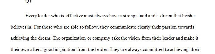 Present the common traits that you have observed from effective leaders.