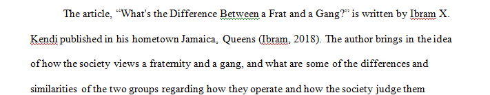 Read the article "What's the Difference Between a Frat and a Gang