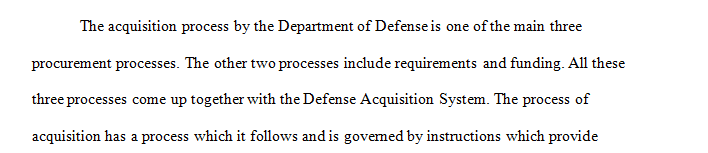 Research an article that is about the acquisition process in the Department of Defense. 