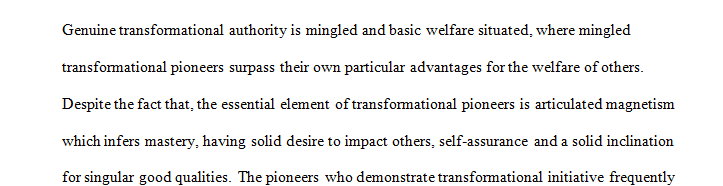 Research has shown that transformational leadership can lead to a positive impact on performance and behavior.