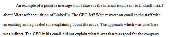 Select an example of a neutral/ positive message from BizCom in the News.