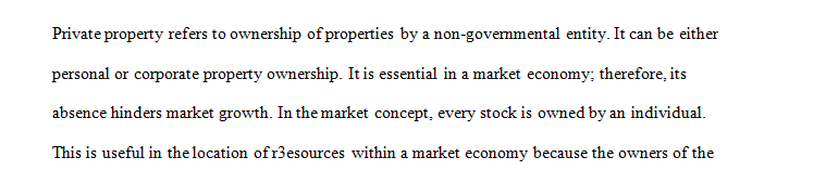 Short essay on In the real world, it is impossible to have effectively functioning markets in the absence of private property.