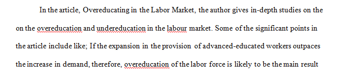 The article name is Overeducation in the Labor market a meta analysis. by Wim Groot