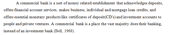 The content is about commercial bank.