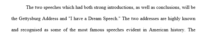 Think back to the speeches we’ve analyzed so far including your classmates' speeches. Which of the speeches included strong introductions 