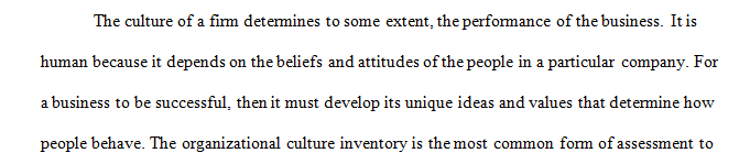 Three to five paragraphs about your learning experience impacted by the Organizational Culture Inventory (OCI).