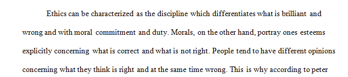 Watch Lectures Week 8. Provide a response to Peter Singer's view on Ethics.