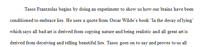 Watch the TED talk, using the link below, and write a 300 – 500 word response. 