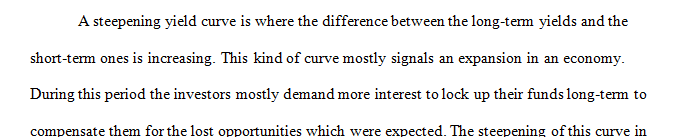 What does a steepening yield curve suggest about the economy