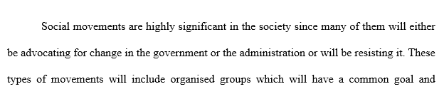 What would you describe as the functions of social movements? discussion question-only 1 paragraph