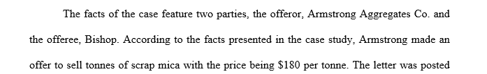 When answering the question, be sure to include a brief summary of the facts, set out the leagal issue or the question which the court must address