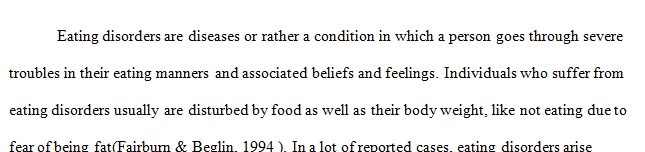 Write a paper about Eating Disorders.