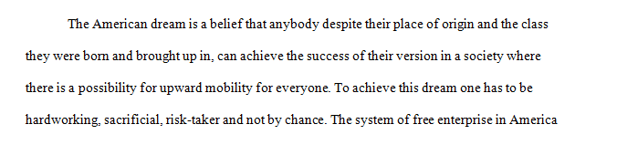 Write a research paper defining your vision of the American Dream