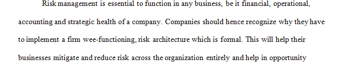 Write a short Executive Summary section for your risk analysis report.