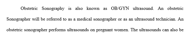 what is the significance of an obsteric sonographer to the medical field?