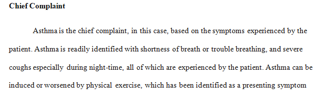 A fifteen-year-old female presents to your clinic complaining of shortness of breath and a nonproductive nocturnal cough.