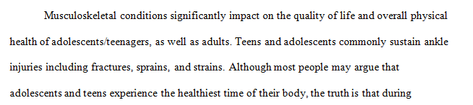 Discussion Topic: Adolescent Musculoskeletal Conditions : Ankle Injuries