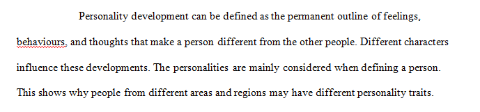 Assignment # 3 covers Chapter 3 “ Understanding Individual Differences