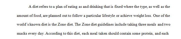 Choose a popular diet to research and review. 