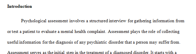 Choose three general topics of interest to you related to psychological assessment from the list below.