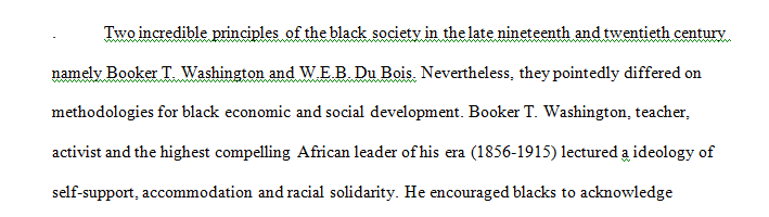 Compare& contrast Washington & DuBois’ writing in terms of how they argued African Americans should seek equality in America.