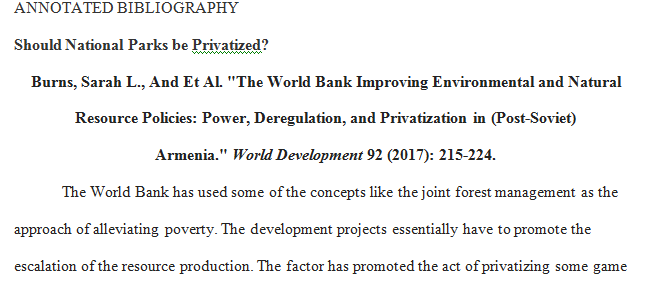 Construct an annotated bibliography for your research related to the synthesis research topic you chose.