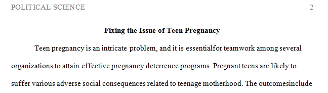 Create a policy brief for a defined public problem.