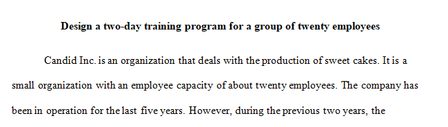 Create a written proposal in which you detail the complete design of an employee training program.