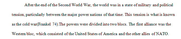 Descriptive Cold War 5 page research paper with intriguing title