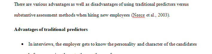 Determine three (3) advantages and three (3) disadvantages of using traditional predictors