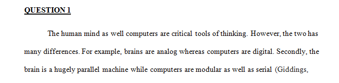 Distinguish between the human mind and computers as tools for thinking