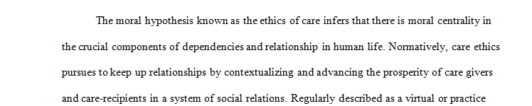 Do an Ethics of Care analysis on Jimbo, Marcee, and Colby.