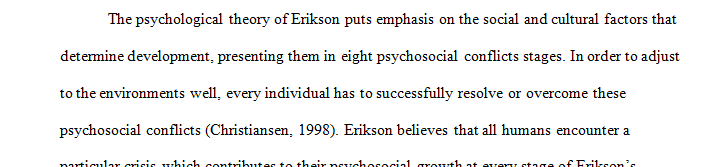 Erikson’s Psychosocial Theory