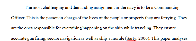 Examine the Case Study for your analysis about professional responsibilities and decision-making during a crisis called Command at Sea
