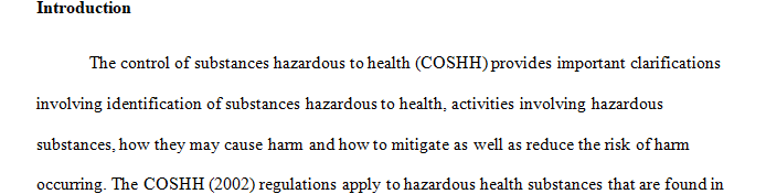 Hazardous to health and the related effect of the hazardous substance