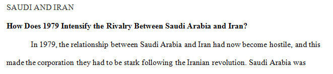 How does 1979 intensify the rivalry between Saudi Arabia and Iran