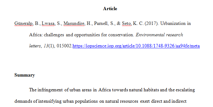 Issues of Urbanization or Natural Resources