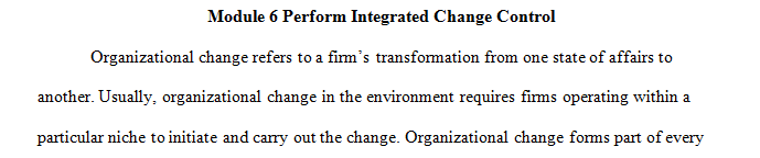 Provide a brief background of the organization and identify the problem requiring change.