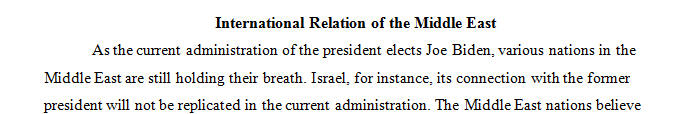 Provide a one-page analysis to the impacts of the US presidential elections on the Middle East.