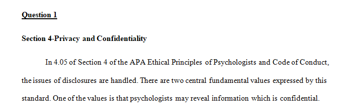 Read the APA Ethical Principles of Psychologists and Code of Conduct (link in the Resources)