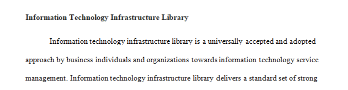 Research and write a 2-3 page APA-formatted paper discussing how ITIL (Information Technology Infrastructure Library)