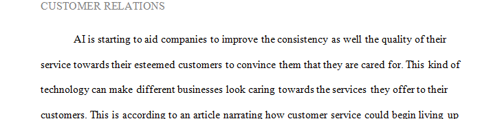 Select and read one current customer relations article from any number of business periodicals