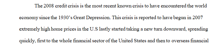 The economic effect on commercial real estate as a result of 2008 credit crisis.