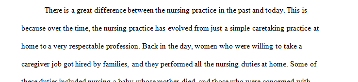 The field of nursing has changed over time.