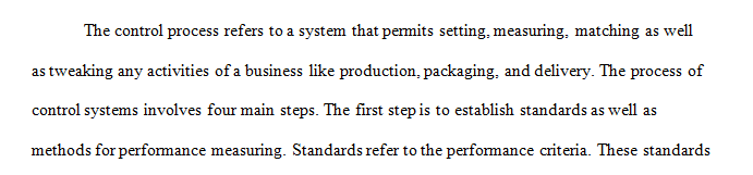 The purpose of this assignment is to examine how having effective control systems can enhance the performance in organizations.