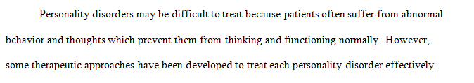 Therapy for Clients with Personality Disorders