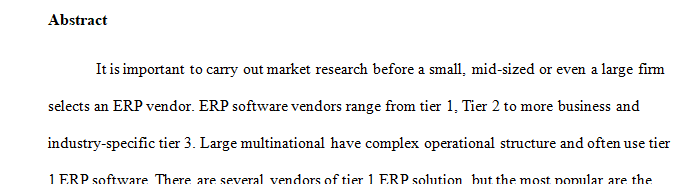 To help students better understand Enterprise Resource Planning (ERP) and the three leading ERP vendors